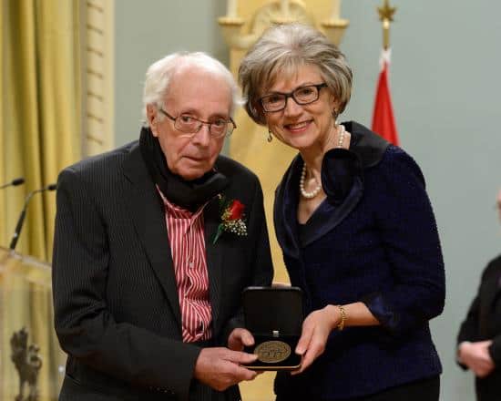 Marcel Barbeau and Beverley McLachlin, the Chief Justice of the Supreme Court of Canada at the official ceremony of the Governor General's Award. Marcel Barbeau received this award for his career in visual art. March 20, 2013 Photo: Sgt Ronald Duchesne, Rideau Hall