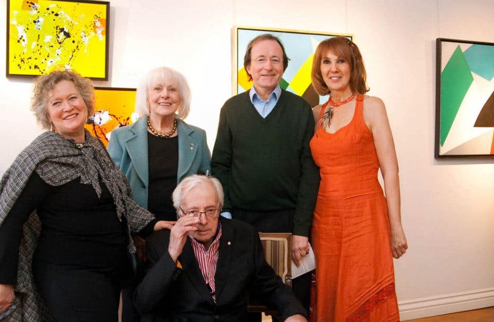 Exhibition Rivages et autres horizons at the Michel-Ange art Gallery . From left to right: Ninon Gauthier, Madeleine Arbour, Marcel Barbeau, Dr, Michel Husson and Sonia Denault. April 21st 2013. Photo: Denis Barria (denisebarria.wordpress.com)